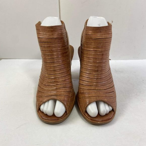 Paul Green Women's Cayenne Brown Leather Sliced Peep Toe Booties UK 3 US 5,5 - Picture 3 of 12
